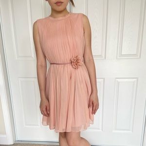 COPY - 100% Silk Salmon Rose Pink Dress with Rose 🌹🌺🌸